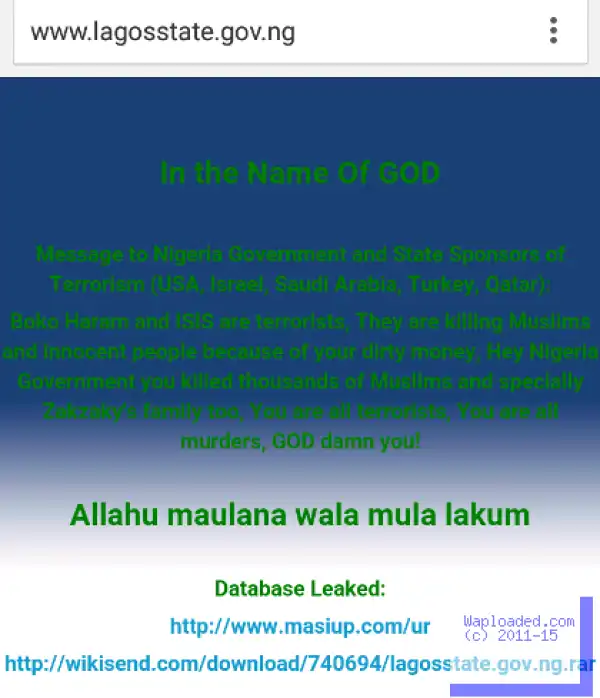 Lagos State Government Website Has Been Hacked